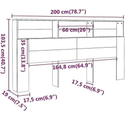 vidaXL Armoire de tête de lit Chêne sonoma 200x19x103,5 cm 811892