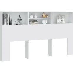 vidaXL Armoire de tête de lit Blanc 180x19x103,5 cm 811880