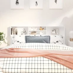 vidaXL Armoire de tête de lit Blanc 180x19x103,5 cm 811880