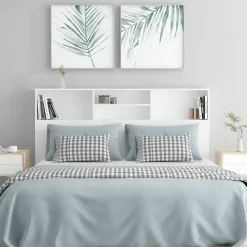 vidaXL Armoire de tête de lit Blanc 160x19x103,5 cm 811871