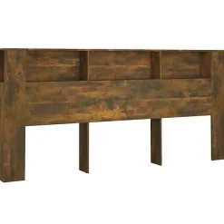 vidaXL Armoire de tête de lit Chêne fumé 220x18,5x104,5 cm 817282