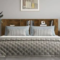 vidaXL Armoire de tête de lit Chêne fumé 220x18,5x104,5 cm 817282