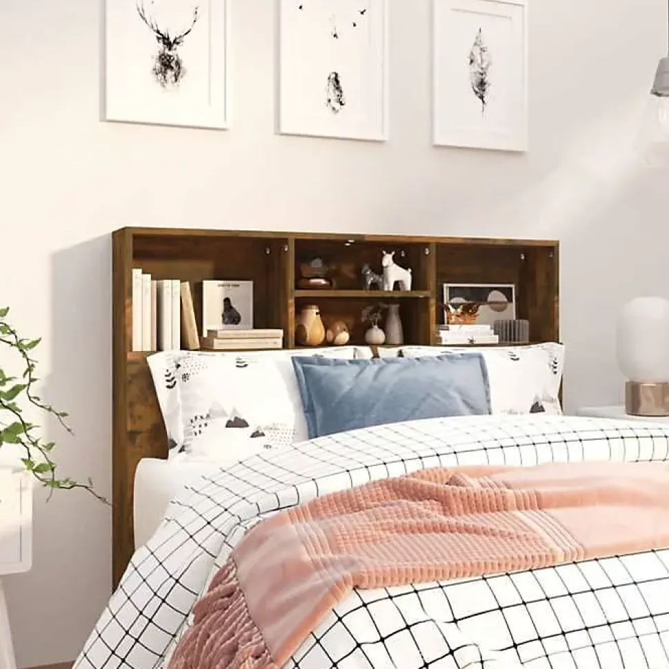 vidaXL Armoire de tête de lit Chêne marron 100x19x103,5 cm