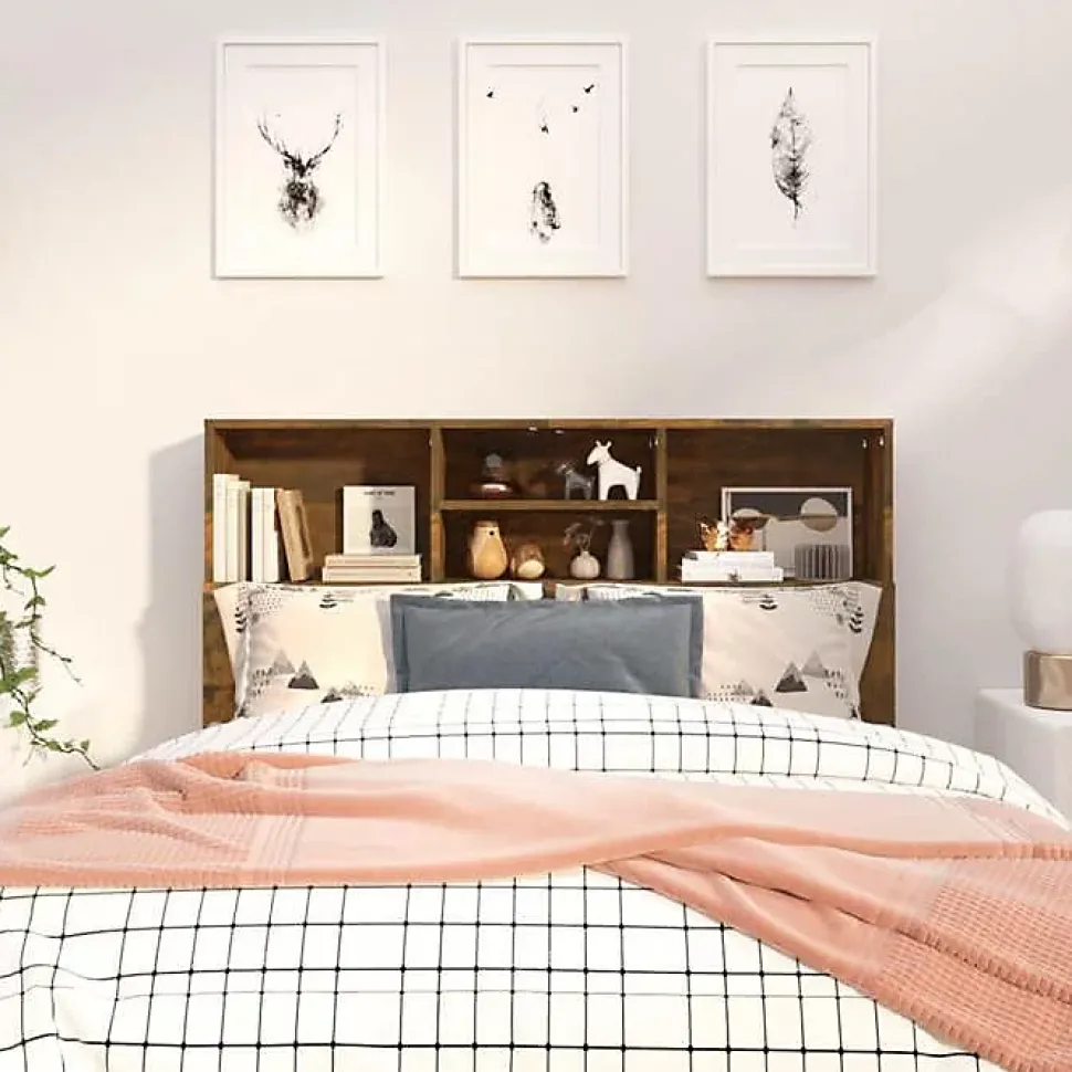 vidaXL Armoire de tête de lit Chêne marron 100x19x103,5 cm