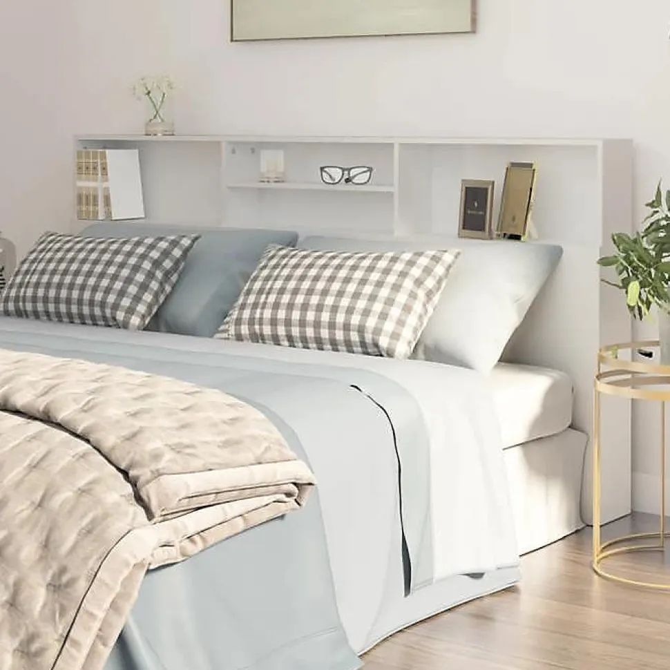 vidaXL Armoire de Tête de Lit Murale Meuble de Chambre à Coucher Tête de Lit avec Rangement Accessoire de Lit Intérieur 811889