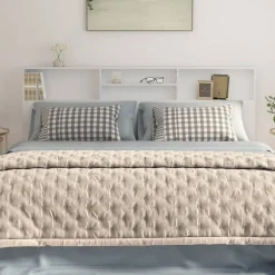 vidaXL Armoire de Tête de Lit Murale Meuble de Chambre à Coucher Tête de Lit avec Rangement Accessoire de Lit Intérieur 811889