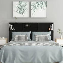 vidaXL Armoire de tête de lit Noir 160x19x103,5 cm 811872