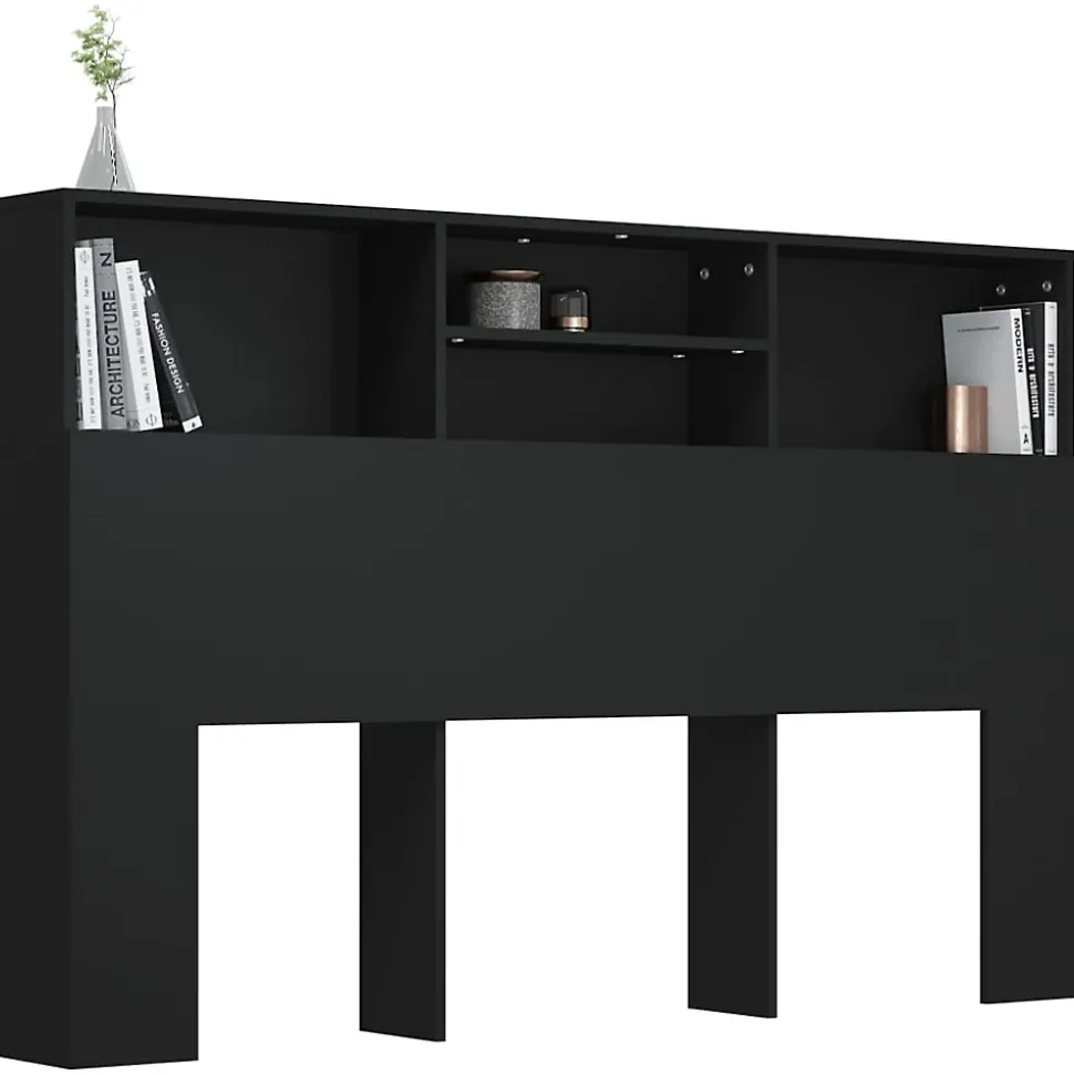 vidaXL Armoire de tête de lit Noir 160x19x103,5 cm 811872