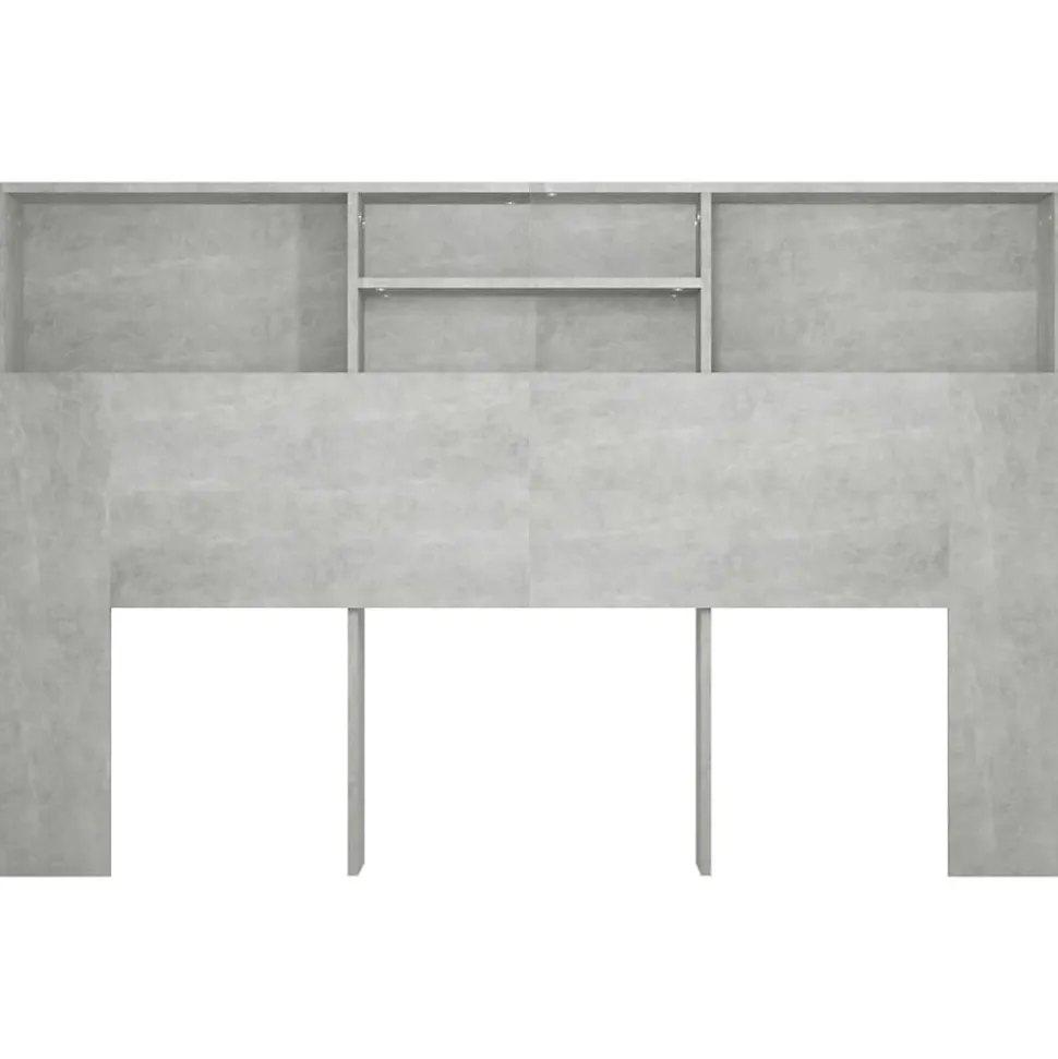 vidaXL Armoire de tête de lit Gris béton 160x19x103,5 cm 811875
