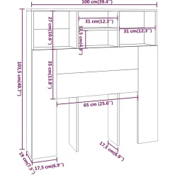 vidaXL Armoire de tête de lit Blanc 100x19x103,5 cm 811844