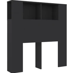 vidaXL Armoire de tête de lit Noir 100x18,5x104,5 cm 811908
