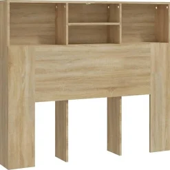 vidaXL Armoire de tête de lit Noir 120x19x103,5 cm