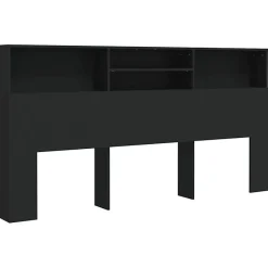 vidaXL Armoire de tête de lit Noir 200x19x103,5 cm 811890