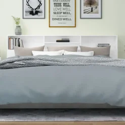 vidaXL Armoire de tête de lit Blanc 220x19x103,5 cm 811898