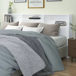 vidaXL Armoire de tête de lit Blanc 220x19x103,5 cm 811898