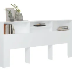 vidaXL Armoire de tête de lit Blanc 220x19x103,5 cm 811898