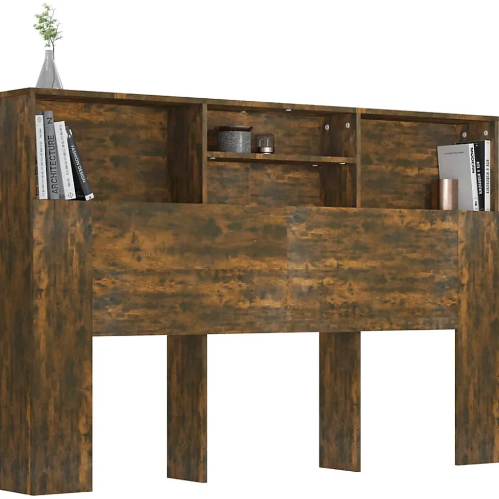 vidaXL Armoire de tête de lit Chêne fumé 160x19x103,5 cm 817252