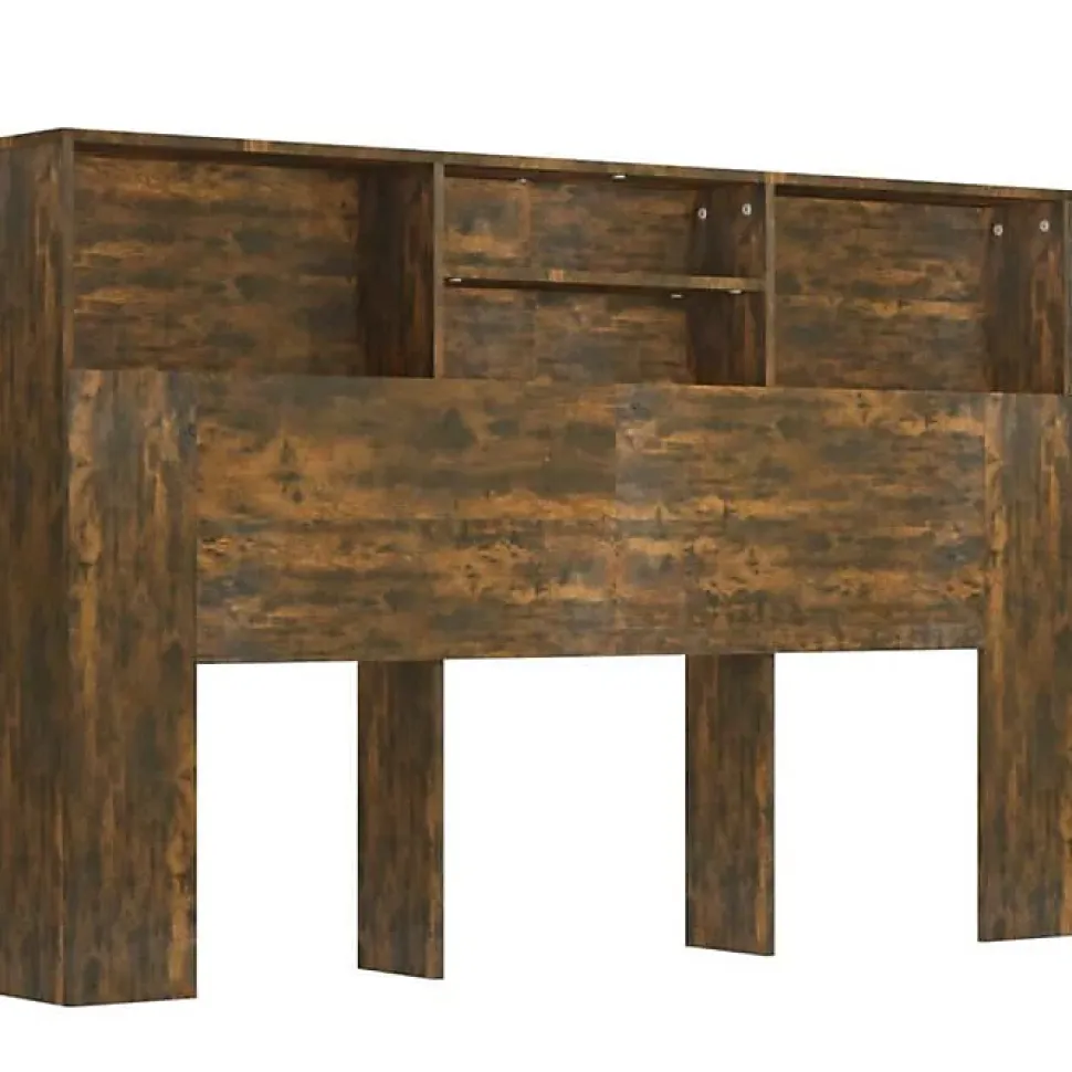 vidaXL Armoire de tête de lit Chêne fumé 160x19x103,5 cm 817252