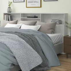 vidaXL Armoire de tête de lit Gris béton 220x19x103,5 cm 811902