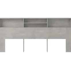 vidaXL Armoire de tête de lit Gris béton 220x19x103,5 cm 811902