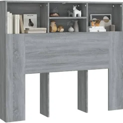 vidaXL Armoire de tête de lit Chêne fumé 120x19x103,5 cm
