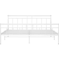 vidaXL Cadre de lit Blanc Métal, 160x200 cm
