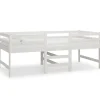 vidaXL Cadre de lit Blanc 90x200 cm Bois de pin massif 833096