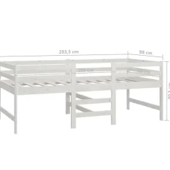 vidaXL Cadre de lit Blanc 90x200 cm Bois de pin massif 833096
