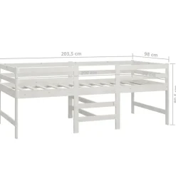 vidaXL Cadre de lit Blanc 90x200 cm Bois de pin massif 833096