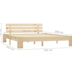 vidaXL Cadre de lit Bois de pin massif 160 x 200 cm