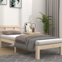 vidaXL Cadre de lit Bois massif 100x200 cm 814744