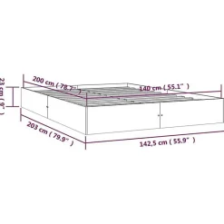 vidaXL Cadre de lit Bois massif 140x200 cm 820042