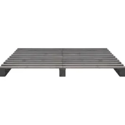 vidaXL Cadre de lit de palette Gris Bois de pin massif 160 x 200 cm
