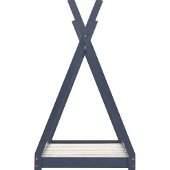 vidaXL Cadre de lit d'enfant Gris Bois de pin massif 70x140 cm