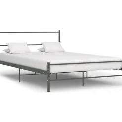 vidaXL Cadre de lit Gris Métal 160 x 200 cm