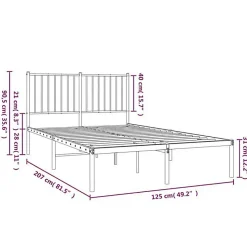 vidaXL Cadre de lit métal avec tête de lit noir 120x190 cm 350861