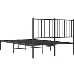 vidaXL Cadre de lit métal avec tête de lit noir 120x190 cm 350861