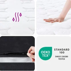 vidaXL Matelas à ressorts bonnell moyen 90x200 cm 372955