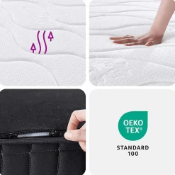 vidaXL Matelas à ressorts bonnell moyen 160x200 cm 3206388