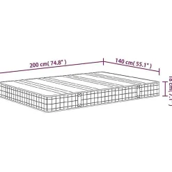 vidaXL Matelas à ressorts bonnell moyen 140x200 cm 3206379