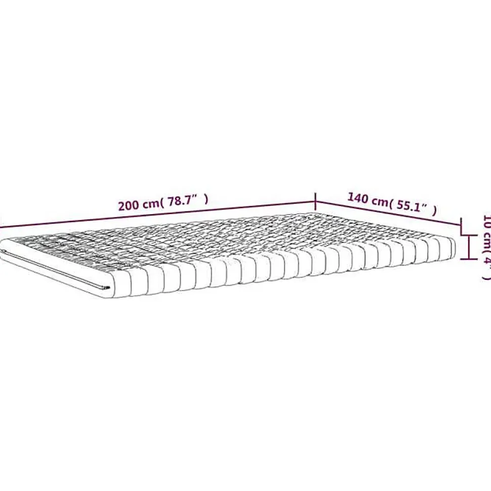 vidaXL Matelas en mousse blanc 140x200 cm 7 zones dureté 20 ILD,matelas de lit,matelas de lit de jour,matelas en mousse 356356