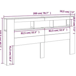 vidaXL Tête de Lit à LED, Accessoire de Lit, Tête de Cadre de Lit, Meuble de Chambre à Coucher, Chêne Sonoma 837367