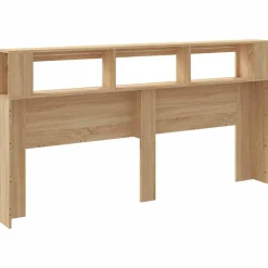 vidaXL Tête de Lit à LED, Accessoire de Lit, Tête de Cadre de Lit, Meuble de Chambre à Coucher, Chêne Sonoma 837367