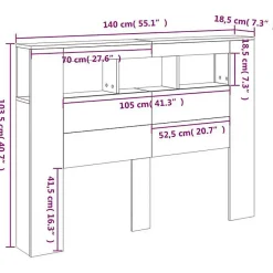 vidaXL Tête de Lit à LED, Tête de Cadre de Lit, Accessoire de Lit Double, Meuble de Chambre à Coucher Maison Intérieur, 837348
