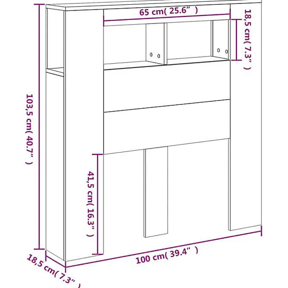 vidaXL Tête de Lit à LED, Tête de Cadre de Lit, Accessoire de Lit Simple, Meuble de Chambre à Coucher Maison Intérieur, 837335