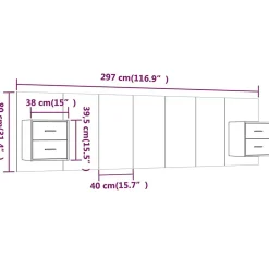 vidaXL Tête de lit avec armoires Chêne fumé Bois d'ingénierie 3115737