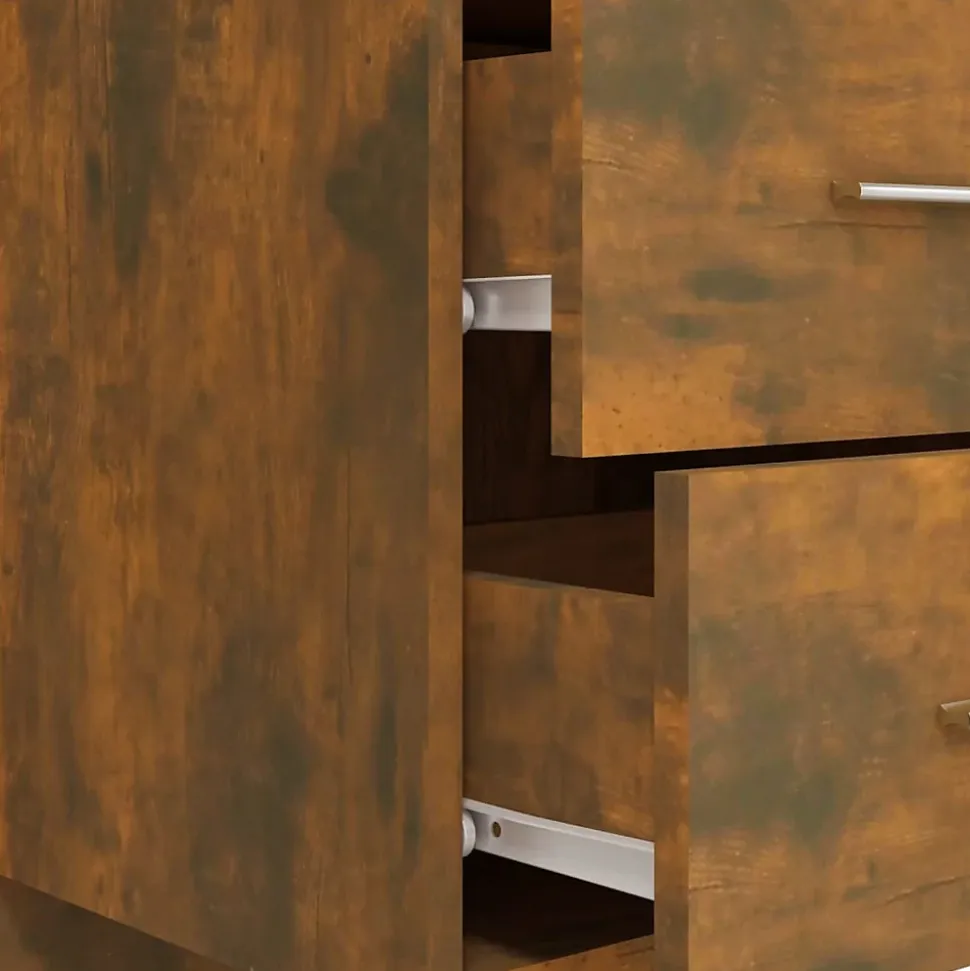 vidaXL Tête de lit avec armoires Chêne fumé Bois d'ingénierie 3115761