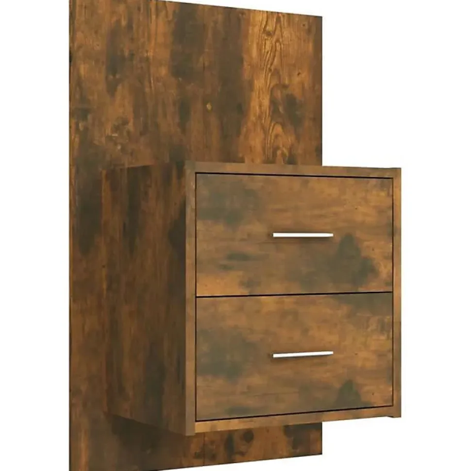 vidaXL Tête de lit avec armoires Chêne fumé Bois d'ingénierie 3115761