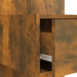 vidaXL Tête de lit avec armoires Chêne fumé Bois d'ingénierie 3115729