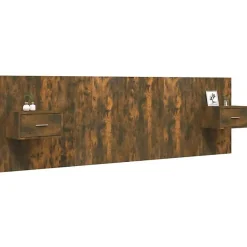 vidaXL Tête de lit avec armoires Chêne fumé Bois d'ingénierie 3115705